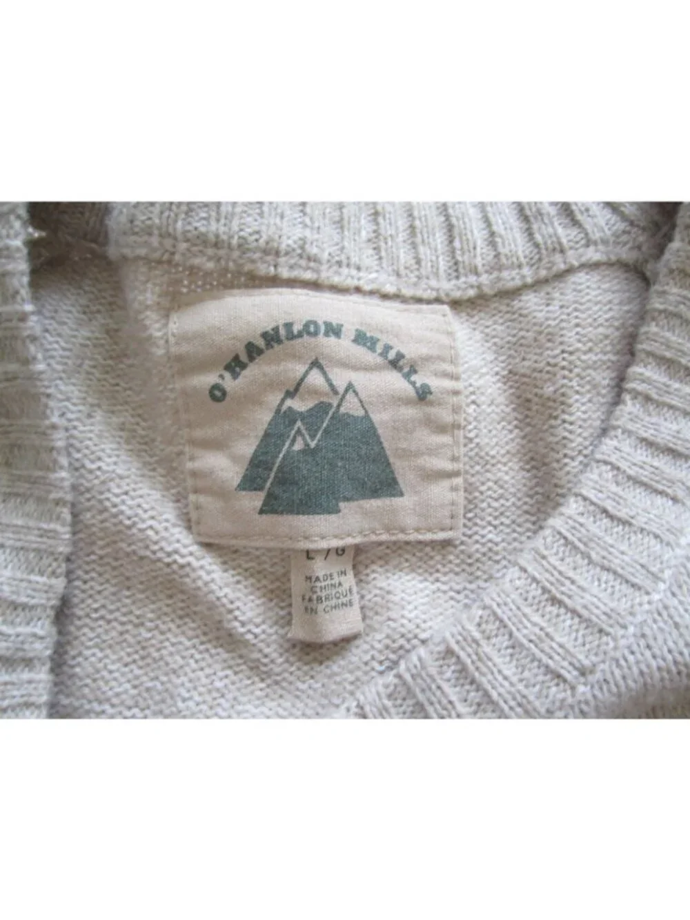 O'Hanlon Mills Fair Isle Sweater Men Sz L Lambswool Geometric Knit Cottage MS60